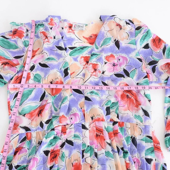 Vintage D'allaird's Made In Canada Floral Long Sleeve Midi  Dress - Picture 6 of 15